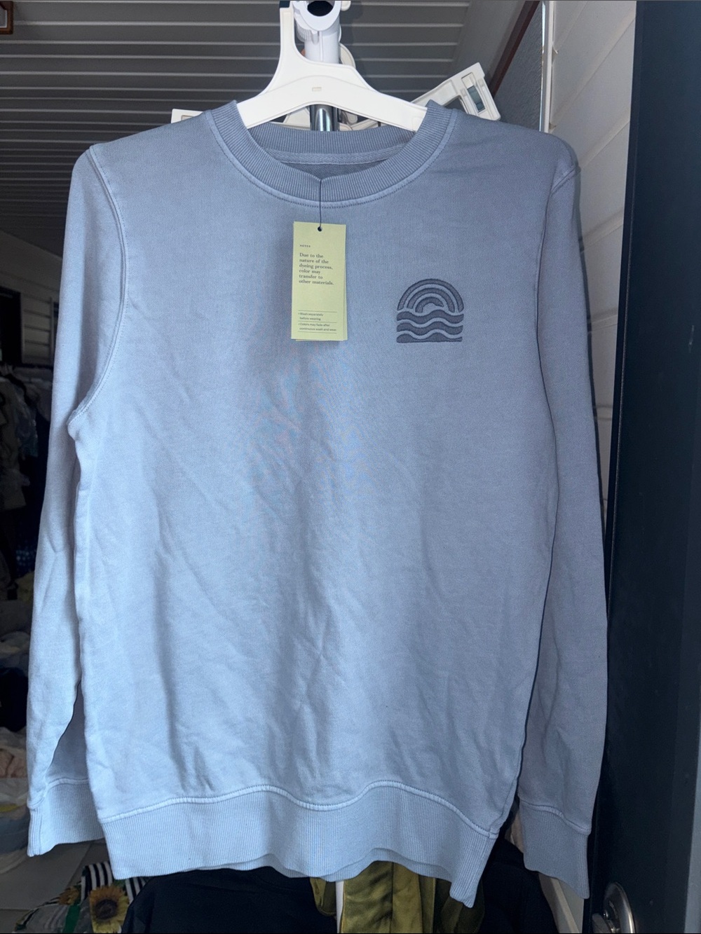 5/$10 Men's Light blue Crewneck Sweatshirt with Wave Logo